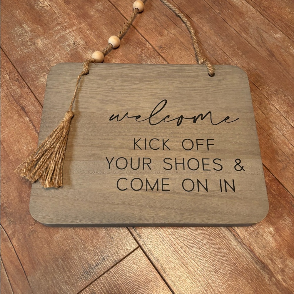 Rustic Welcome Sign with Tassel